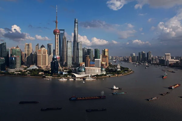 Utsikt Över Floden Huangpu Och Lujiazui Financial District Med Den — Stockfoto