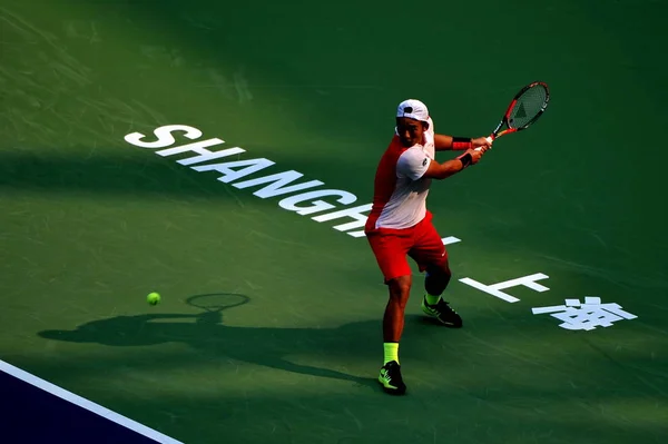 Zhang China Torna Colpo Martin Klizan Della Slovacchia Nella Loro — Foto Stock