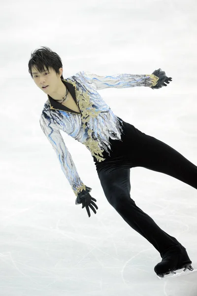 Yuzuru Hanyu Японії Виконує Під Час Чоловіків Довільна Програма Мсу — стокове фото