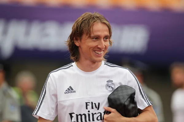 Luka Modric Van Real Madrid Komt Voor Een Trainingssessie Guangzhou — Stockfoto