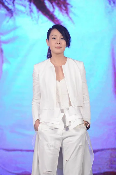 Тайваньская Певица Актриса Рене Позирует Пресс Конференции Запуску Своего Мирового — стоковое фото