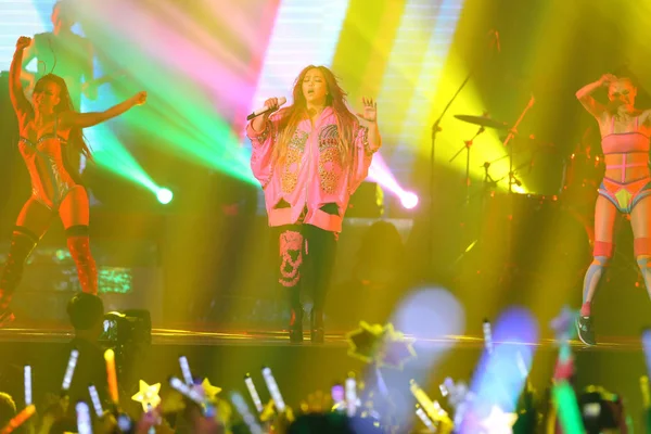 Taiwanesische Sängerin Mei Bei Ihrem Konzert Taipei Taiwan April 2015 — Stockfoto
