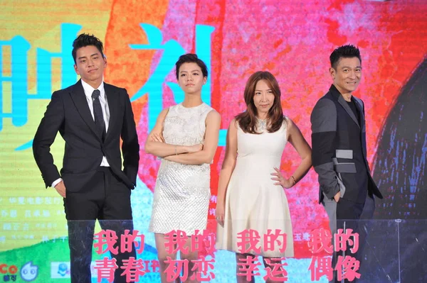 Hong Kong Sänger Und Schauspieler Andy Lau Rechts Posiert Während — Stockfoto