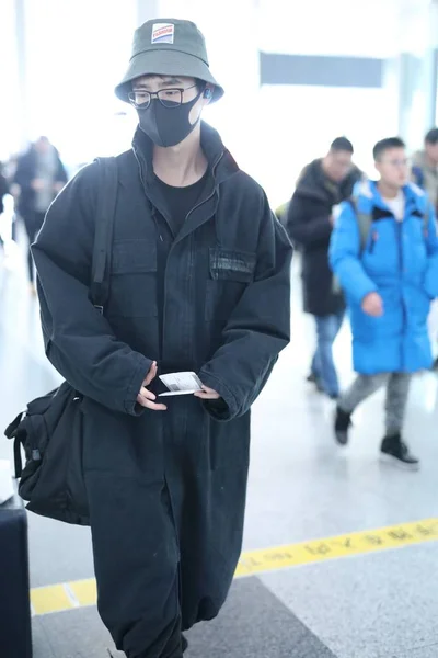 Actor Chino Liu Haoran Representa Aeropuerto Internacional Beijing Capital Beijing — Foto de Stock