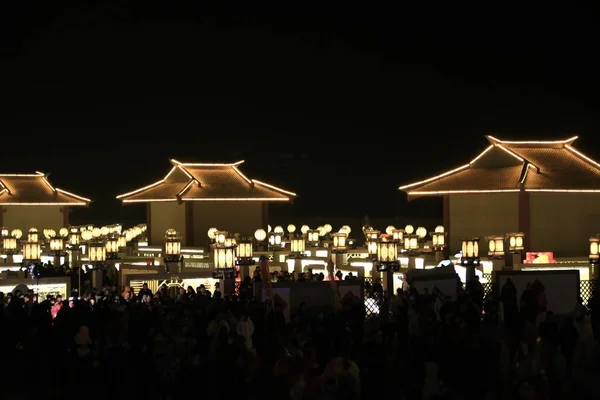 365 Faróis São Iluminados Durante Exposição Jiuqu Yellow River Light — Fotografia de Stock