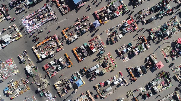 Une Vue Aérienne Des Résidents Locaux Faisant Leurs Courses Épicerie — Photo