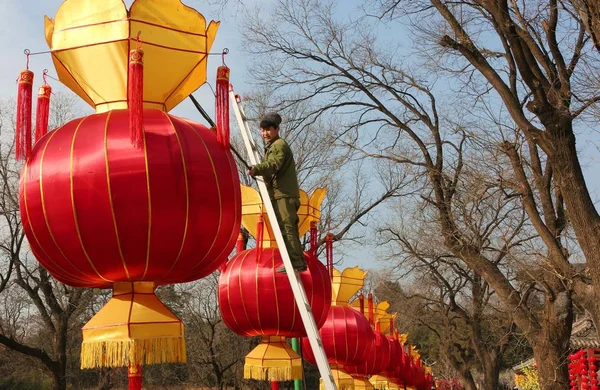 Vue Des Lanternes Rouges Pour Célébrer Nouvel Lunaire Chinois Festival — Photo