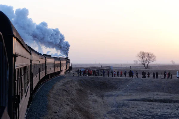 Trem Vapor Sy1770 Dos Últimos Trens Vapor Ainda Uso China — Fotografia de Stock