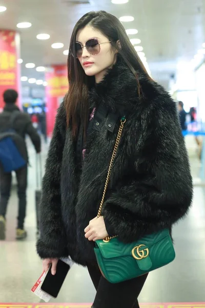 Chinese Model Sui Arrives Beijing Capital International Airport Beijing China — Stock Photo, Image