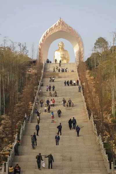 Donglin Buddha Szobor Látható Donglin Templom Xingzi Megyében Jiujiang City — Stock Fotó