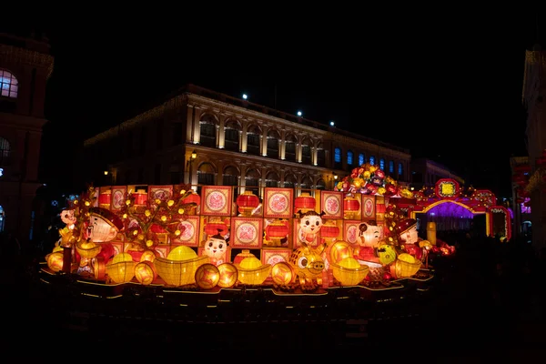 Fener Süslemeleri Yaklaşan Bahar Festivali Veya Macau Çin Çin Yeni — Stok fotoğraf