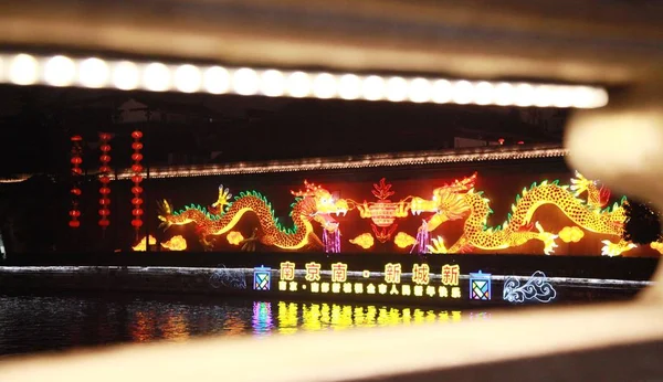Lanterne Colorate Brillavano Nel Tempio Confuciano Durante Xxxiii China Qinhuai — Foto Stock
