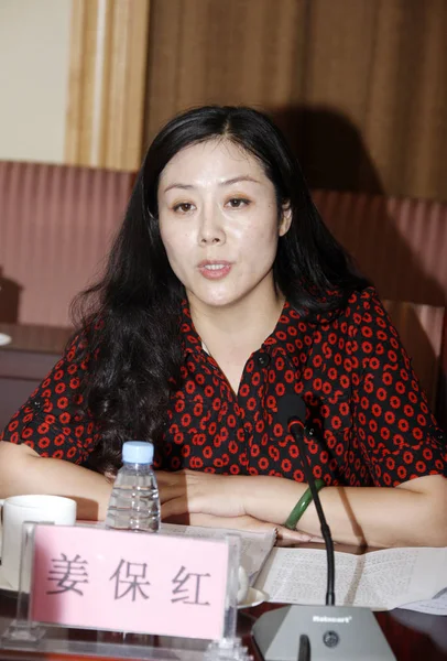 File Jiang Baohong Former Vice Mayor Wuwei Attends Meeting Wuwei — Stock Photo, Image