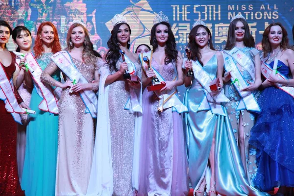 Deltagarna Tävlar Miss Alla Nationer Världen Sista Tävlingen Nanjing Stad — Stockfoto