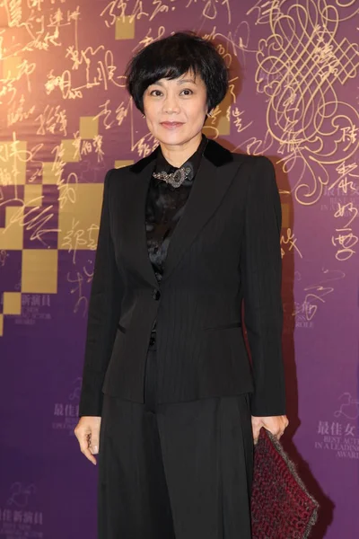 彼女は香港 香港映画監督組合賞授賞式のため 2014 日に到着 台湾の歌手 女優シルヴィア チャン ポーズ赤いカーペットの上 — ストック写真