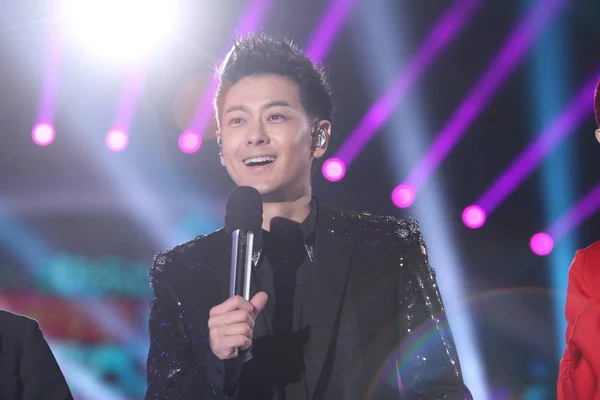 Cantante Actor Taiwanés Jimmy Lin Sonríe Durante Concierto Año Nuevo —  Fotos de Stock