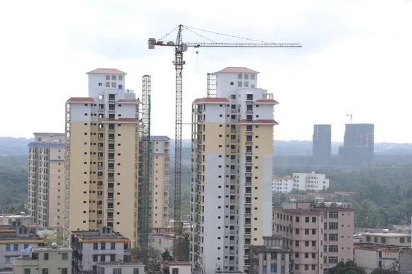 Obytné Domy Jsou Výstavbě Qionghai Provincie Jižní Chinas Hainan Února — Stock fotografie