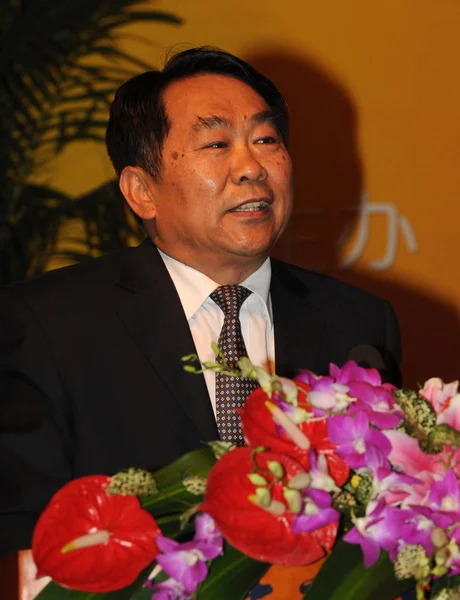 File Guo Yongxiang Entonces Presidente Federación Círculos Literarios Arte Sichuan — Foto de Stock