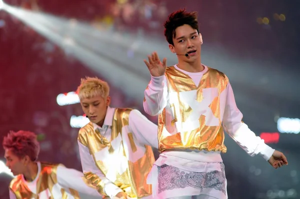 Grupo Pop Surcoreano Chino Exo Presenta Durante Concierto Estrellas Para — Foto de Stock