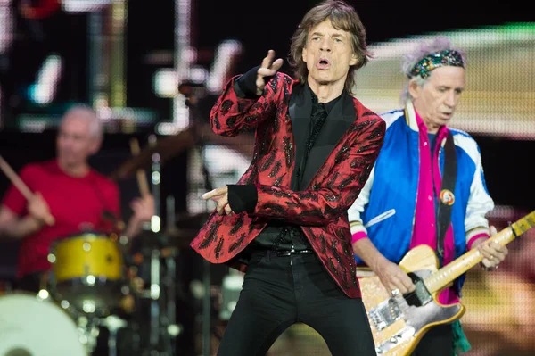 Mick Jagger Van Engelse Rockband Rolling Stones Presteert Het Concert — Stockfoto