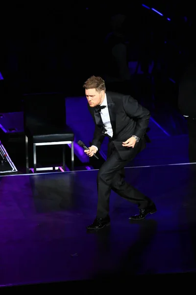 Canadese Zanger Michael Buble Presteert Tijdens Zijn Concert Shanghai China — Stockfoto