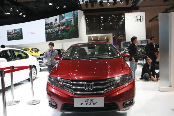 Honda City Exibida Durante 13Th Beijing International Automotive Exhibition Também — Fotografia de Stock