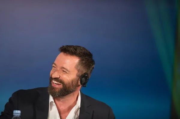 Australian Actor Hugh Jackman Laughs Press Conference His New Movie — Stock Photo, Image