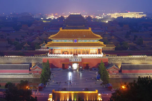Vista Noturna Museu Palácio Também Conhecida Como Cidade Proibida Pequim — Fotografia de Stock
