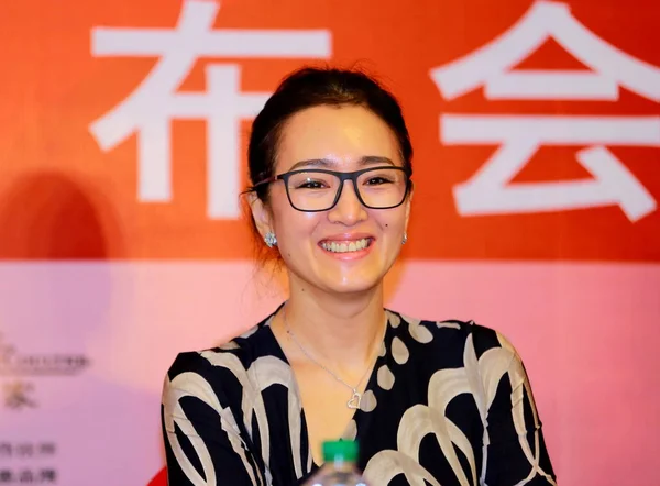 Chinese Actress Gong Head Jury Shanghai Film Festival Laughs Press — Stock Photo, Image