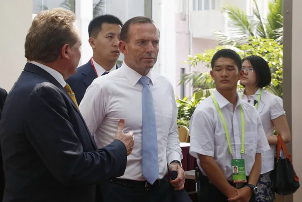 Primer Ministro Australiano Tony Abbott Segundo Izquierda Asiste Foro Boao — Foto de Stock