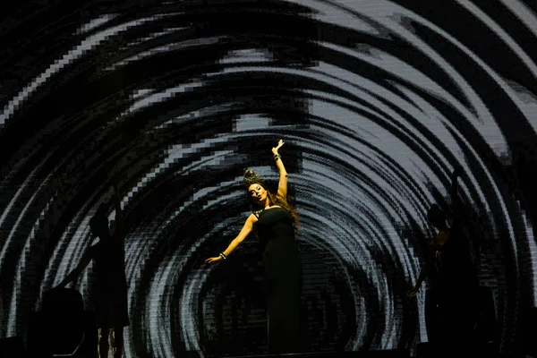 Soprano Clássica Inglesa Sarah Brightman Apresenta Durante Concerto Estádio Centro — Fotografia de Stock