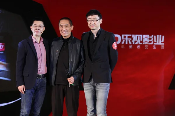 Left Zhang Zhao Ceo Vision Pictures Chinese Directors Zhang Yimou — Stock Photo, Image