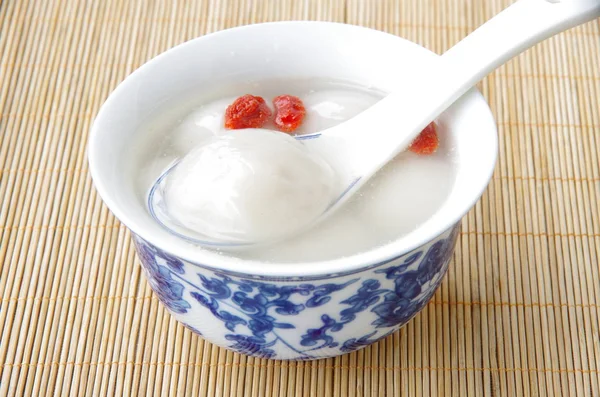 Tazón Yuanxiao Tangyuan Una Especie Albóndigas Arroz Glutinoso Representa Ciudad —  Fotos de Stock