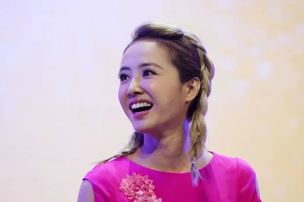 Taiwanese Singer Jolin Tsai Laughs Premiere Micro Film Bring Happiness — Stock Photo, Image
