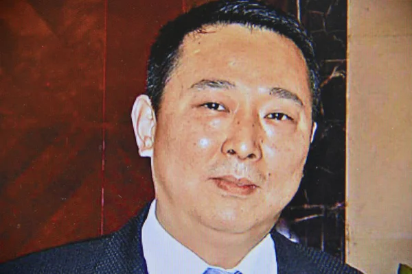Esta Captura Televisión Tomada Febrero 2014 Muestra Liu Han Presidente — Foto de Stock