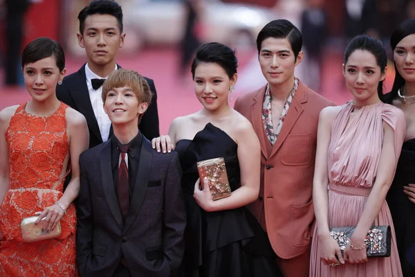 Chinese Author Director Guo Jingming Front Second Left Taiwanese Actress — 图库照片