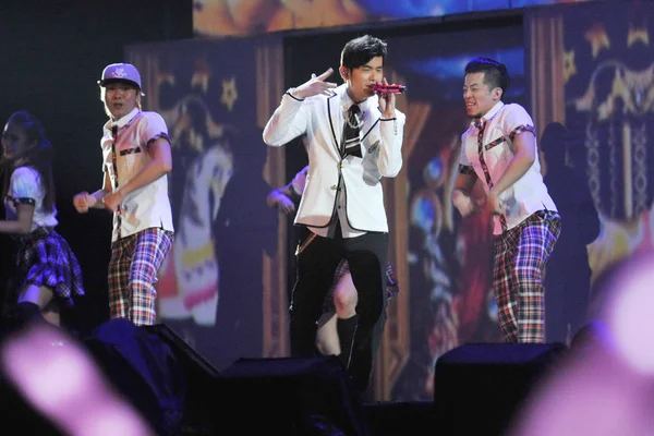 Cantante Taiwanés Jay Chou Centro Realiza Durante Concierto Gira Mundial — Foto de Stock