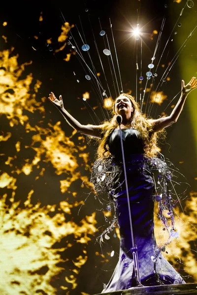 Soprano Clássica Inglesa Sarah Brightman Apresenta Durante Concerto Estádio Olímpico — Fotografia de Stock