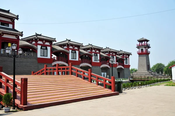 Vista Palácio Frente Palácio Epang Cidade Xian Noroeste Província Chinas — Fotografia de Stock