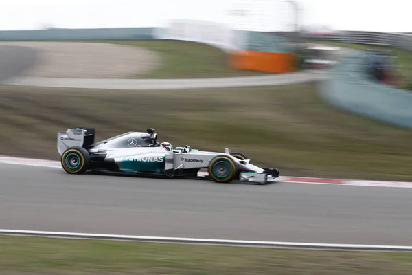 Pilota Inglese Lewis Hamilton Del Mercedes Amg Petronas Team Gareggia — Foto Stock