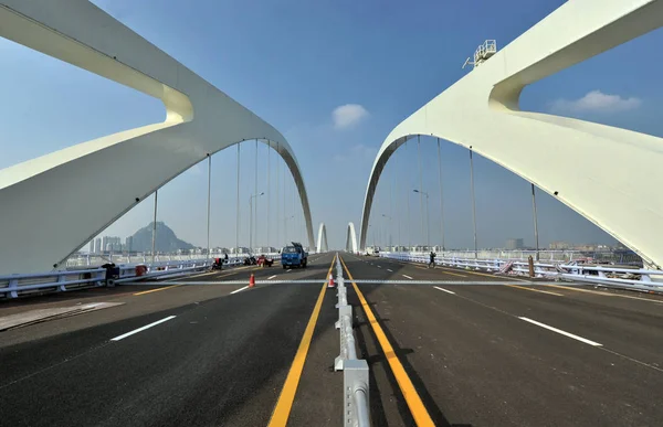 Utsikt Över Den Nybyggda Guangya Bridge Liuzhou Södra Chinas Guangxi — Stockfoto
