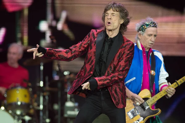 Mick Jagger English Rock Band Rolling Stones Performs Concert World — Stock Photo, Image