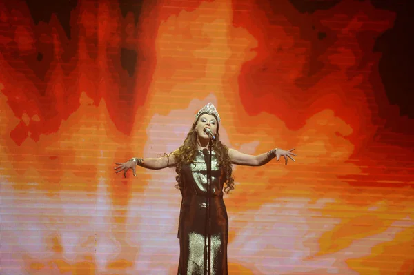 Wykonuje Klasyczny Angielski Sopran Sarah Brightman Podczas Jej Trasy Koncertowej — Zdjęcie stockowe