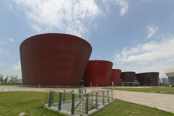 Vista Del Museo Taiyuan Que Asemeja Tazas Gigantes Fideos Instantáneos — Foto de Stock