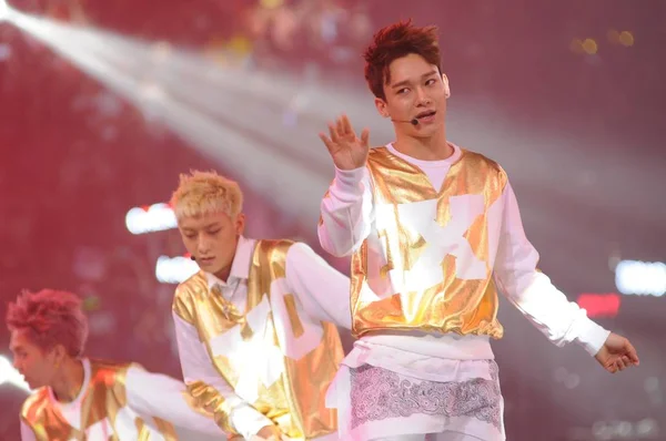 Groupe Pop Sud Coréen Chinois Exo Produit Lors Concert Stars — Photo