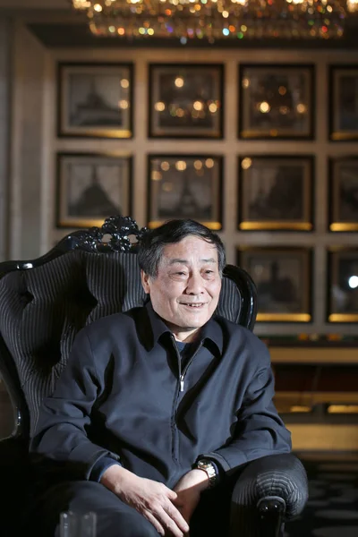 Zong Qinghou Przewodniczący Wahaha Grupa Uśmiecha Wywiad Pekinie Stycznia 2013 — Zdjęcie stockowe