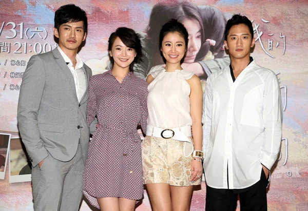Desde Izquierda Actor Taiwanés Huang Huai Chen Las Actrices Queenie — Foto de Stock