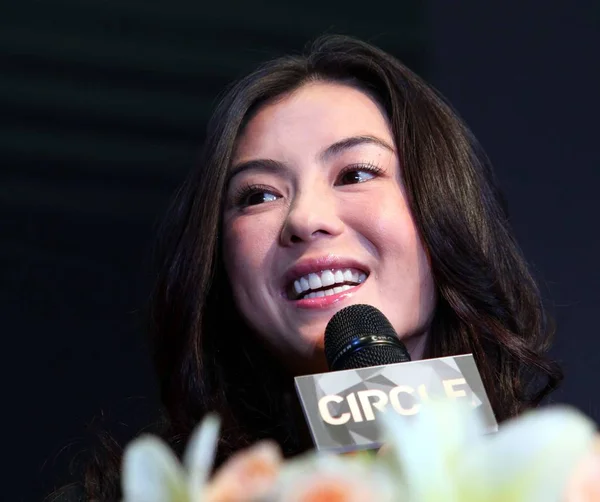 Hongkong Herečka Cecilia Cheung Hovoří Tiskové Konferenci Její Jmenování Jako — Stock fotografie
