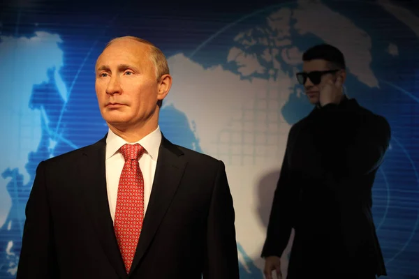 Estátua Cera Presidente Russo Vladimir Putin Exibida Museu Cera Madame — Fotografia de Stock
