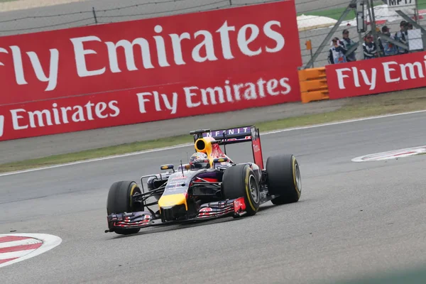 Kierowcy Niemiec Sebastian Vettel Red Bull Racing Konkuruje Podczas 2014 — Zdjęcie stockowe